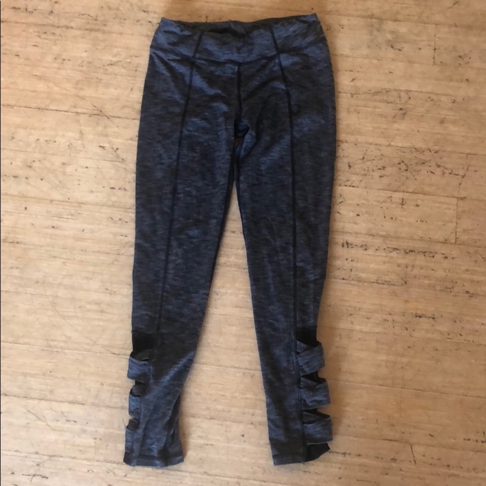 Grey Leggings with Ankle Cross Detail